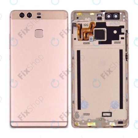 Huawei P9 - Akkumulátor Fedőlap + Ujjlenyomat Érzékelő ujj (Pink)