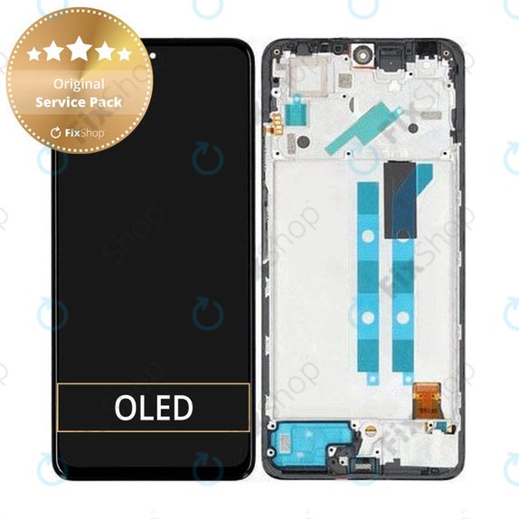 Xiaomi Redmi Note 11 Pro 4G, 5G - LCD Kijelző + Érintőüveg + Keret (Graphite Grey) - 5600010K6S00, 5600010K6T00 Genuine Service Pack