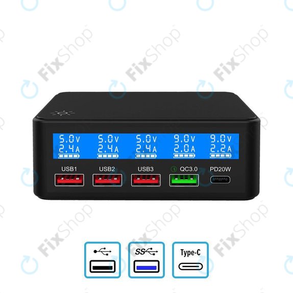 FixPremium - USB Charging Station with USB 3.0 & USB-C