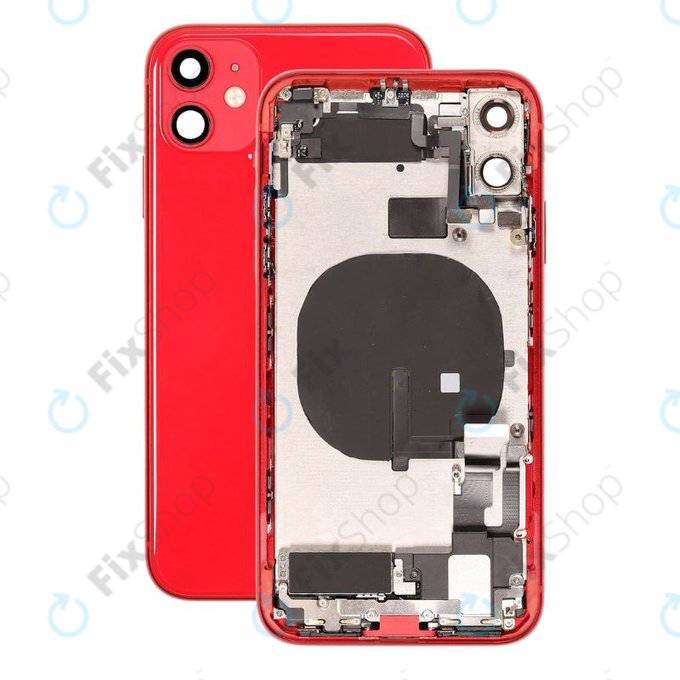Apple iPhone 11 - Hátsó Ház Apró Alkatrészekkel (Red)