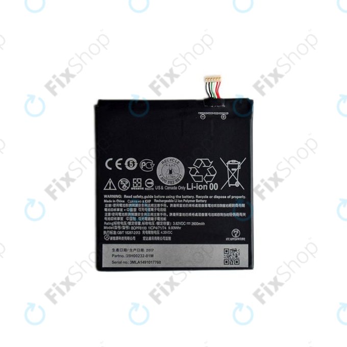 HTC Desire 820 - Akkumulátor BOPF6100 2600 mAh - 35H00232-01M