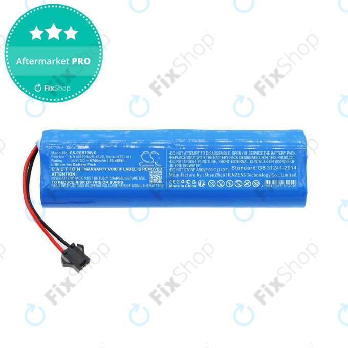 Xiaomi Roidmi EVE Plus, Viomi, Lydsto, Proscenic, Tefal - Akkumulátor NR18650 M26-4S2P, SUN-INTE-181, H18650CH-4S2P Li-Ion 14.4V 6700mAh HQ