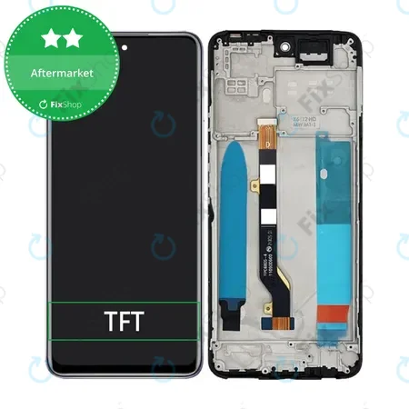 Infinix Hot 11S NFC - LCD Kijelző + Érintőüveg + Keret (Polar Black) TFT