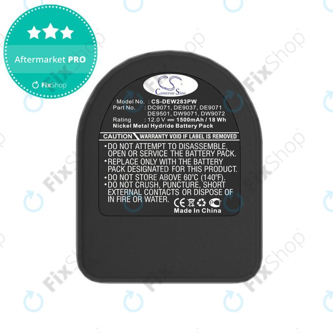 Akkumulátor Dewalt DCD940B2, DCD910KX, 1500mAh, Ni-MH, 12V, DC9071, DE9074, HQ