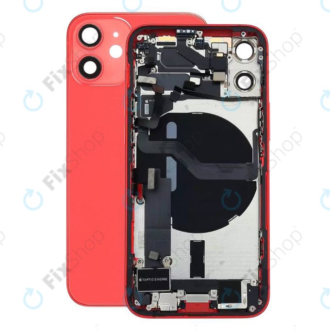 Apple iPhone 12 Mini - Hátsó Ház Apró Alkatrészekkel (Red)