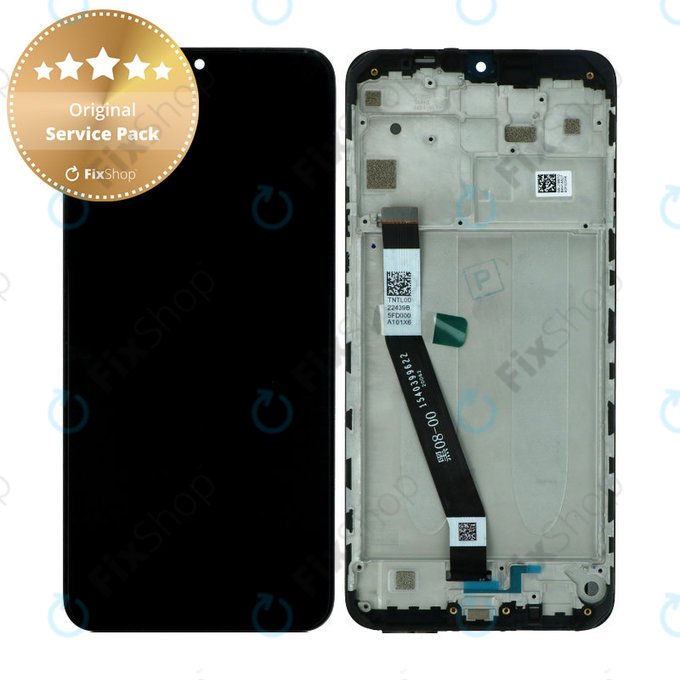Xiaomi Redmi 9 - Kijelző + Érintőképernyő + Keret (Black) - 5600050J1900 Genuine Service Pack