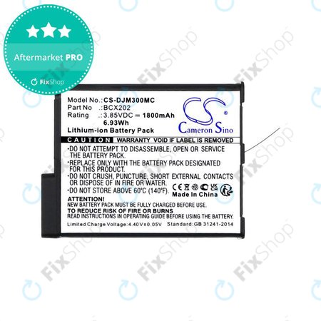 Akkumulátor DJI Osmo Action 3, Action 4, 1800mAh, Li-Ion, 3.85V, BCX202, HQ