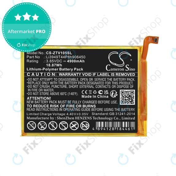 Akkumulátor ZTE Blade V Smart, V30 Vita, 4900mAh, Li-Pol, 3.85V, Li3949T44P8h906450, HQ