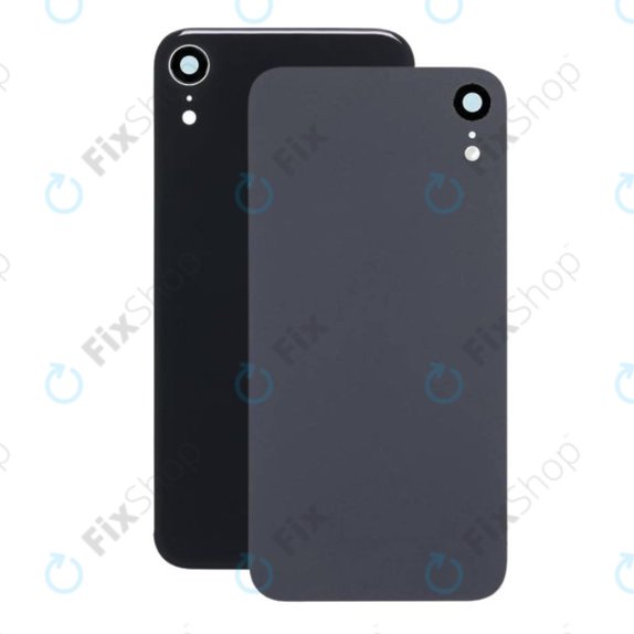 Apple iPhone XR - Hátsó ház üveg + Hátlapi Kameralencse Üveg (Black)