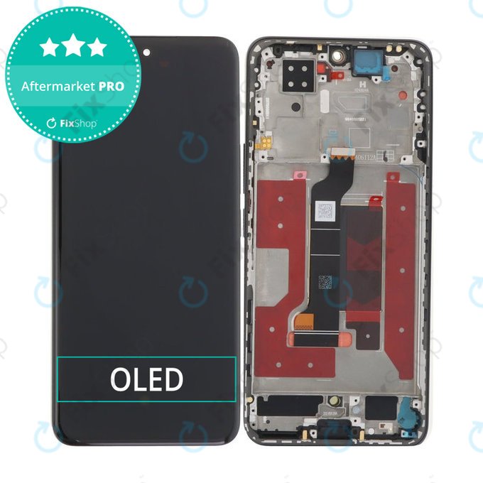 Honor 200 - LCD Kijelző + Érintőüveg + Keret (Black) OLED