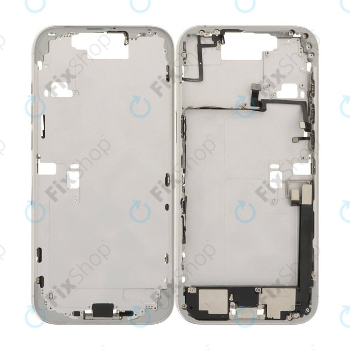 Apple iPhone 16 Pro Max - Középső Keret + Bekapcsoló-, Hangerő- és Kamera Gombok (White Titanium)