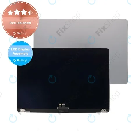 Apple MacBook Air 15" M2 A2941 (2023), M3 A3114 (2024) - LCD Kijelző + Előlapi Üveg + Fedőlap (Space Gray) Refurbished
