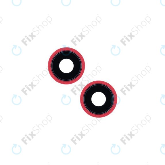 Apple iPhone 13, 13 Mini - Visszapillantó Üveg Kerettel (Red) - 2db