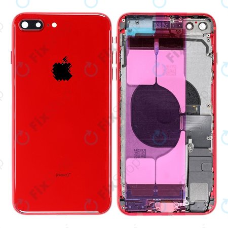 Apple iPhone 8 Plus - Hátsó Ház Apró Alkatrészekkel (Red)
