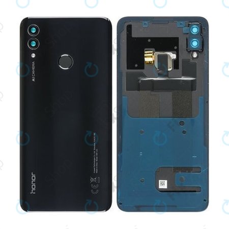 Huawei Honor 10 Lite - Akkumulátor Fedőlap + Ujjlenyomat Érzékelő (Midnight Black) - 02352HAE Genuine Service Pack