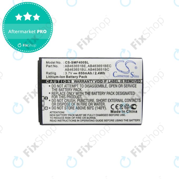 Samsung C, F, I, J, L, M, P, Rex, S-series - Akkumulátor AB463651BE, AB463651BEC, AB463651BC, AB463651BU 650mAh HQ