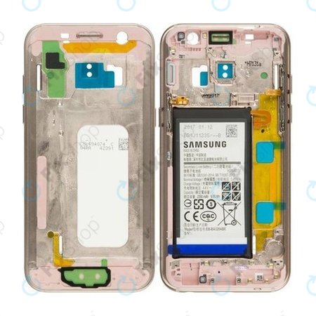 Samsung Galaxy A3 A320F (2017) - Középső Keret + Akkumulátor (Arany) - GH82-13667B Genuine Service Pack