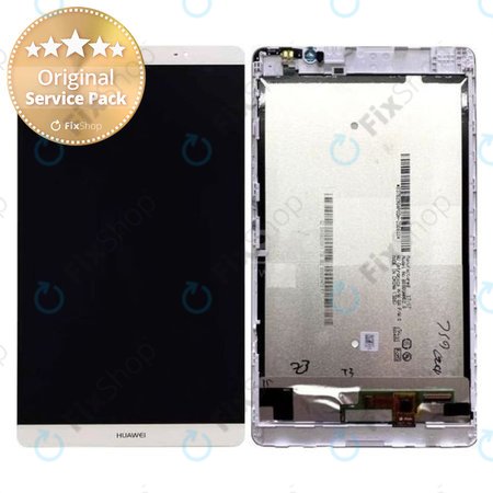 Huawei MediaPad M2 8.0 - LCD Kijelző + Érintőüveg + Keret (Silver) - 02350LBW, 02350MYU