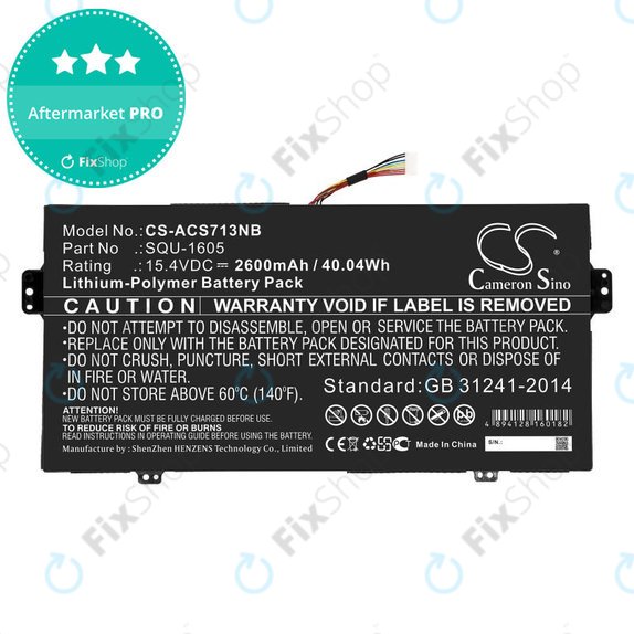 Akkumulátor Acer SF713-51, 2600mAh, Li-Pol, 15.4V, SQU-1605, HQ