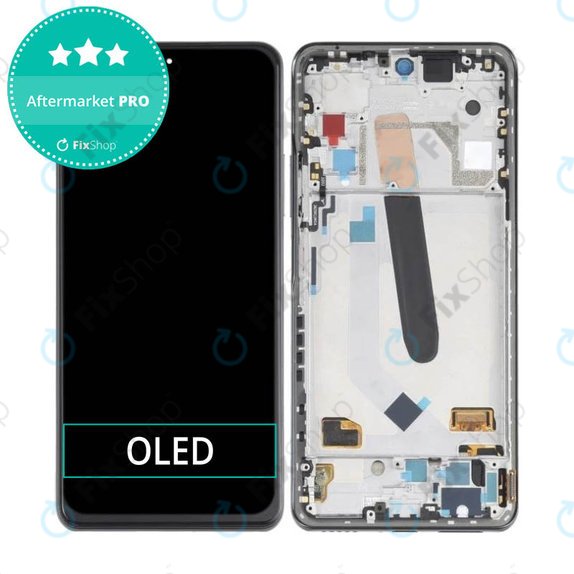 Xiaomi Poco F3 - LCD Kijelző + Érintőüveg + Keret (Night Black) OLED