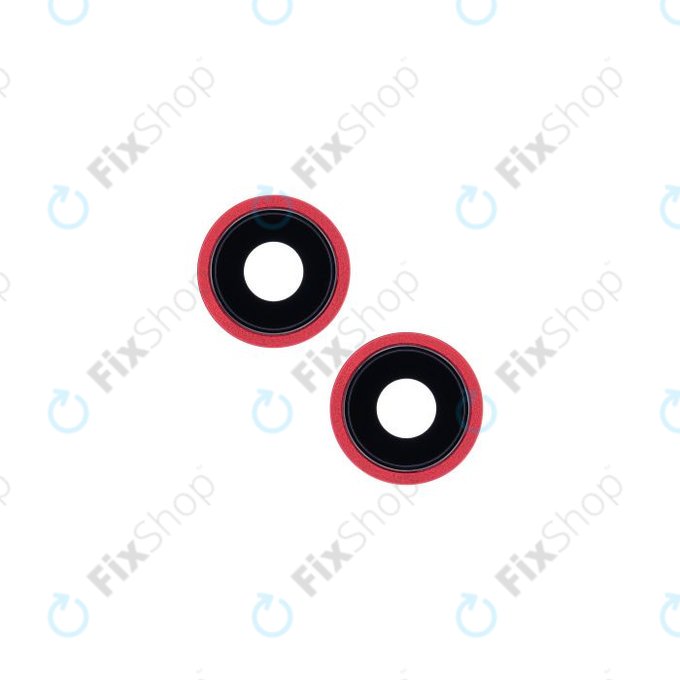 Apple iPhone 13, 13 Mini - Visszapillantó Üveg Kerettel (Red) - 2db