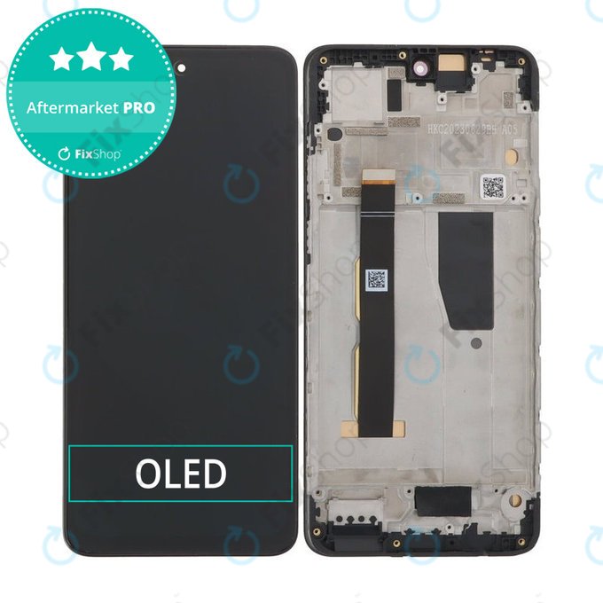 Motorola Moto G84 XT2347 - LCD Kijelző + Érintőüveg + Keret (Black) OLED