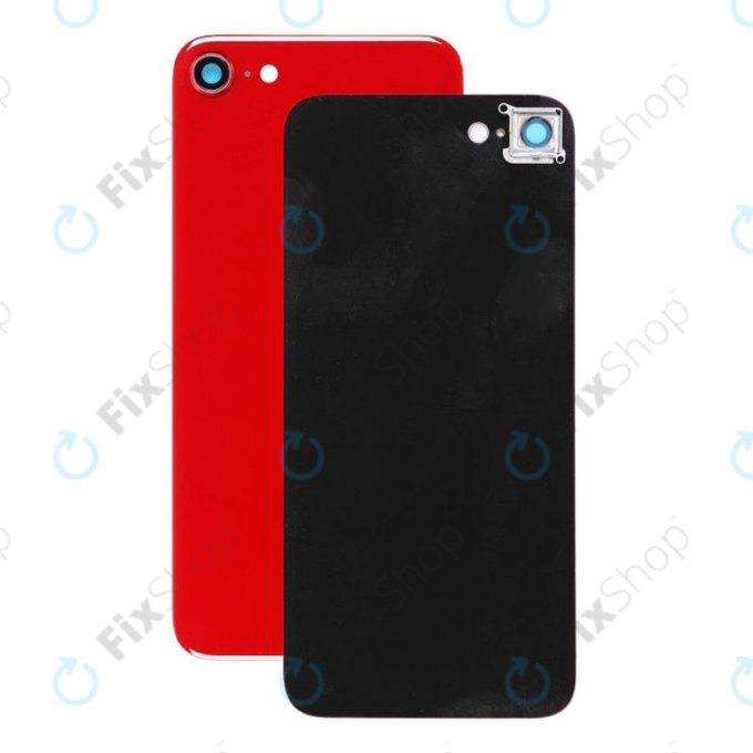 Apple iPhone SE (2nd Gen 2020) - Hátsó Ház Üveg + Hátlapi Kameralencse Üveg (Red)