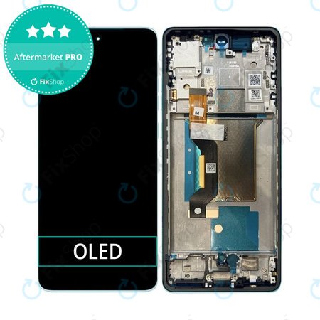 Motorola Edge 60 Fusion - LCD Kijelző + Érintőüveg + Keret (Amazonite) OLED