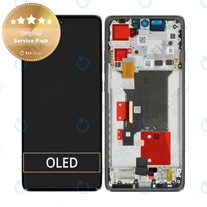 Motorola Edge 60 Pro - LCD Kijelző + Érintőüveg + Keret (Shadow) - 5D68C30045 Genuine Service Pack