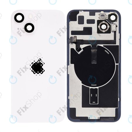 Apple iPhone 14 Plus - Hátsó üveg + Kamera lencse + Fémlemez + Magsafe mágnes (Starlight)