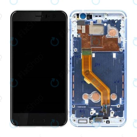 HTC U11 - LCD Kijelző + Érintőüveg + Keret (Ezüst) - 80H02105-07