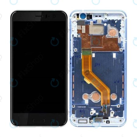 HTC U11 - LCD Kijelző + Érintőüveg + Keret (Ezüst) - 80H02105-07