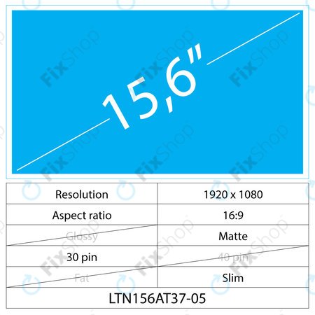 15.6 LCD Slim Matt 30 pin Full HD