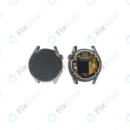 Huawei Watch 3 Pro Elite Galileo-L50E - LCD Kijelző + Érintőüveg + Keret (Titanium Grey) - 02354JPS Genuine Service Pack