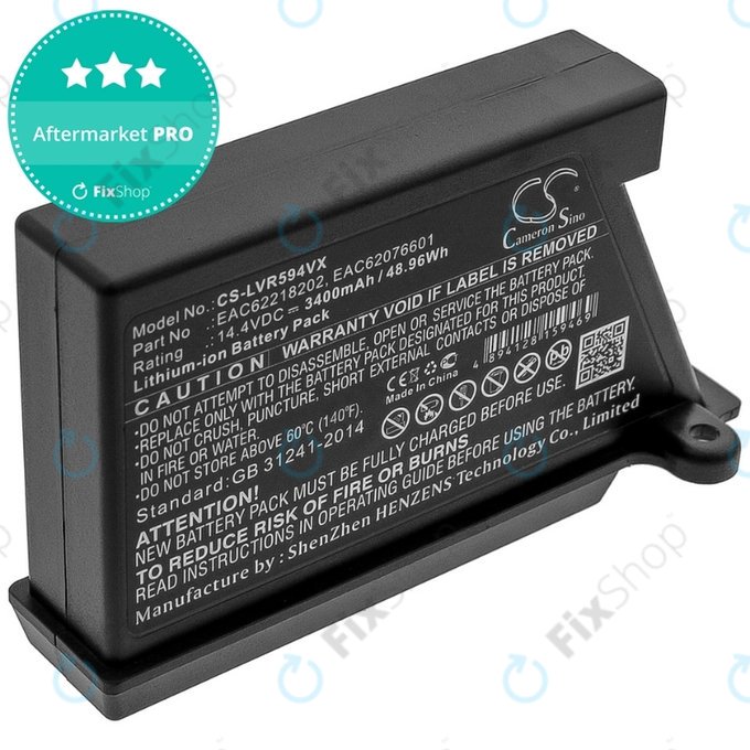 LG HomBot-series, VR-series - Akkumulátor EAC62218202, EAC62076601 Li-Ion 14.4V 3400mAh HQ