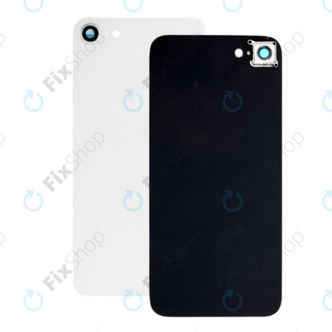 Apple iPhone SE (2nd Gen 2020) - Hátsó Ház Üveg + Hátlapi Kameralencse Üveg (White)