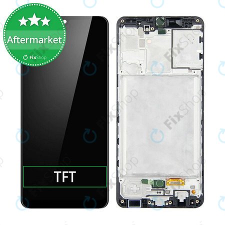 Samsung Galaxy A31 A315F - LCD Kijelző + Érintőüveg + Keret (Prism Crush Black) TFT
