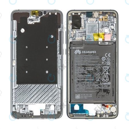 Huawei P20 - Középső Keret + Akkumulátor (Midnight Blue) - 02351VTM, 02351WKH Genuine Service Pack
