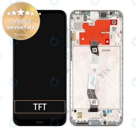 Xiaomi Redmi Note 8T - LCD Kijelző + Érintőüveg + Keret (Moonlight White) - 5600020C3X00 Genuine Service Pack