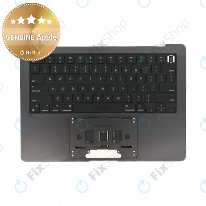 Felső billentyűzetkeret MacBook Pro 14", A3185 (2024), US billentyűzettel és akkumulátorral, Space Black, 661-50210, Genuine Apple
