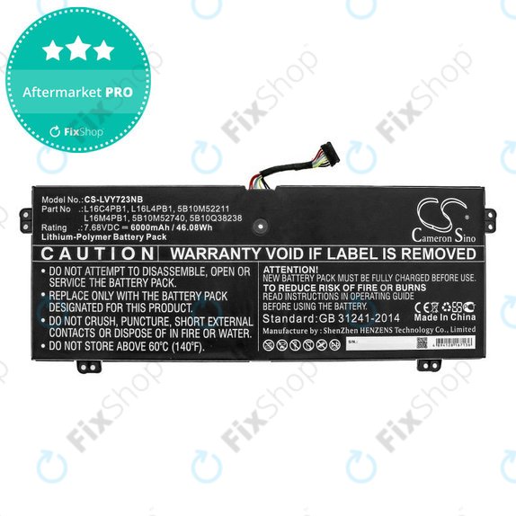 Töltő Lenovo Yoga 720-13, 730-13, 6000mAh, Li-Pol, 7.68V, L16L4PB1, HQ