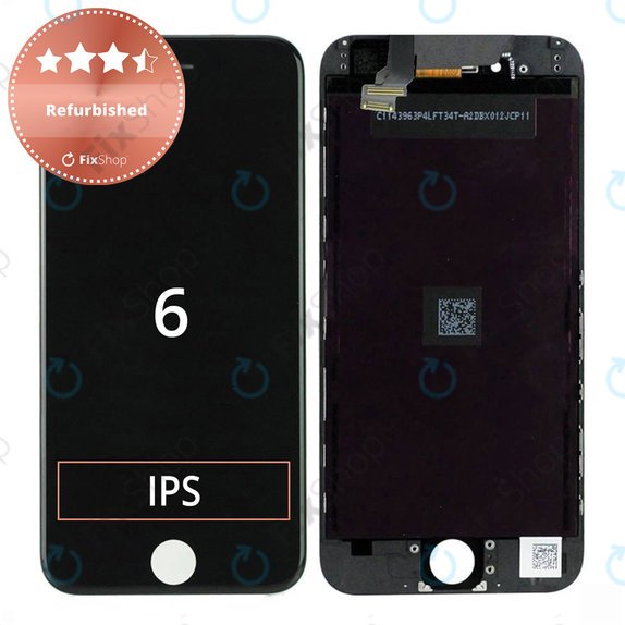 Kijelző iPhone 6, Black, Érintőüveg kerettel, Refurbished