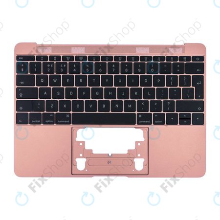 Apple MacBook 12" A1534 (Early 2015 - Mid 2017) - Felső Billentyűzet Keret + Billentyűzet UK (Rose Gold)
