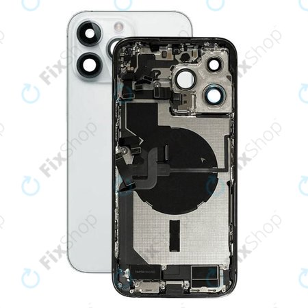 Apple iPhone 14 Pro Max - Hátsó Ház Apró Alkatrészekkel (Silver)