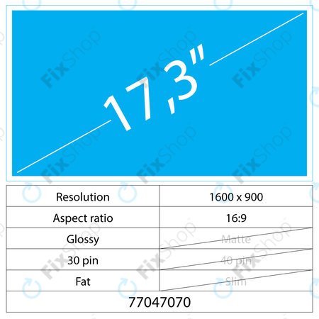 17.3 LCD Fat Fényes 30 pin HD+