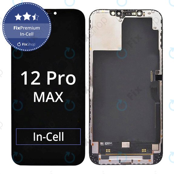 Kijelző In-Cell FHD iPhone 12 Pro Max, Érintőüveg kerettel, FixPremium