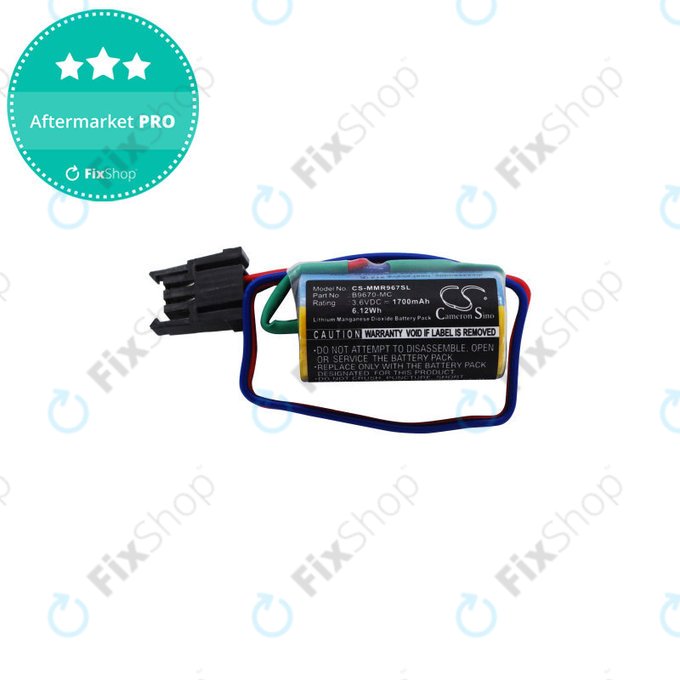 Akkumulátor Mitsubishi Robot Control PLC, A RH, MR, 1700mAh, Li-MnO2, 3.6V, B9670-MC, HQ