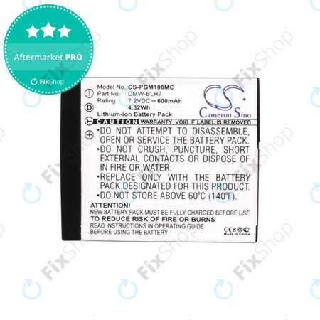 Akkumulátor Panasonic Lumix DMC, 600mAh, Li-Ion, 7.2V, DMW-BLH7, HQ