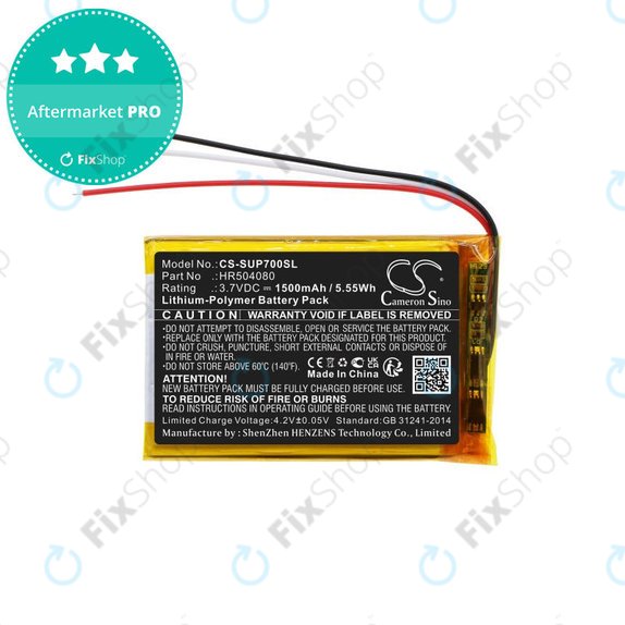 Akkumulátor Navitel Ms700, Serioux Upq700, 1500mAh, Li-Pol, 3.7V, HR504080, HQ