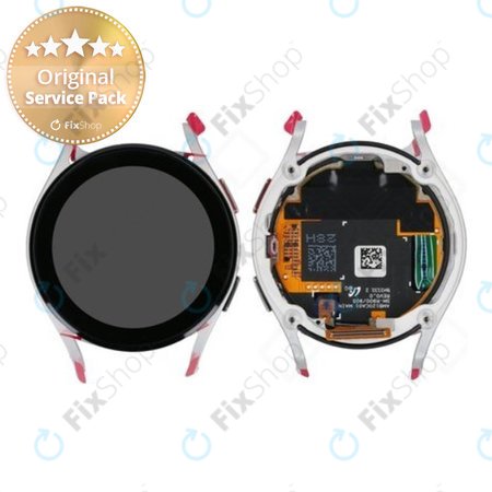 Samsung Galaxy Watch 5 40mm R900 - LCD Kijelző + Érintőüveg + Keret (Silver) - GH82-30040C Genuine Service Pack